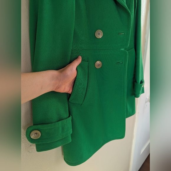 Banana Republic Kelly Green, Cotton Peacoat/Trenchcoat/Coat (SIZE XS) - Picture 6 of 16